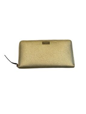 Kate Spade Gold Saffiano leather Zip around wallet